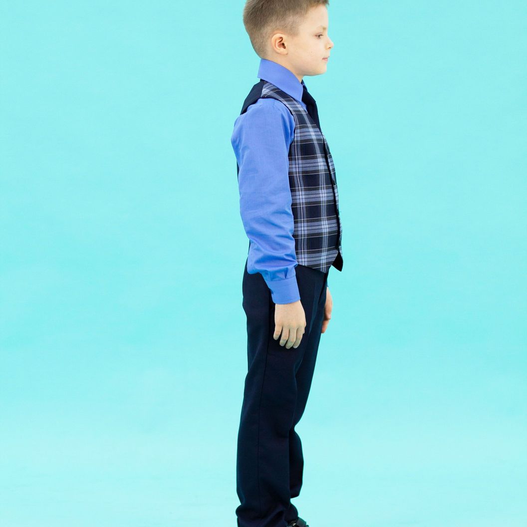 Купить Жилет сине-голубая клетка 2121-27