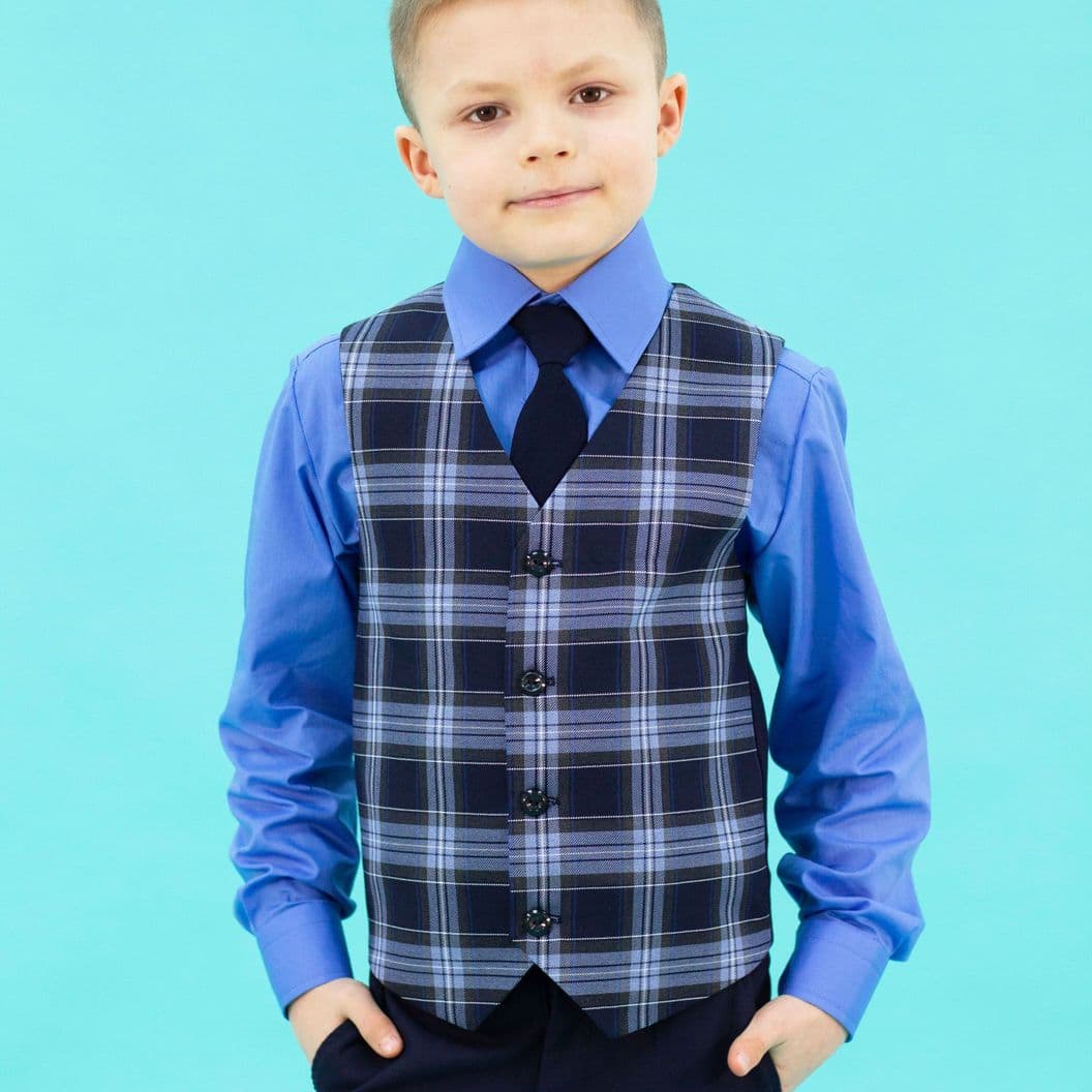 Купить Жилет сине-голубая клетка 2121-27