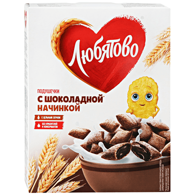 Купить ЛЮБЯТОВО ПОДУШЕЧКИ C ШОКОЛАДНОЙ НАЧИНКОЙ 250 Г. с доставкой на дом . Доставка продуктов Тюмень , доставка продуктов в Тюмени , dostavka-produkt