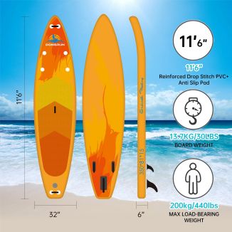 Купить Надувная Sup-доска Dongrun sup 11'6*32*6 с аксессуарами, насос