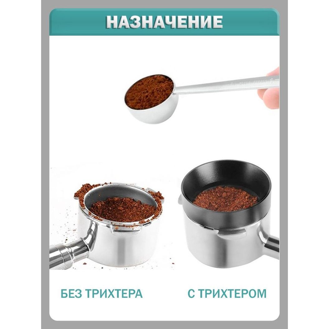 Купить Трихтер, дозирующее кольцо - воронка для портафильтра, черный - 58 мм