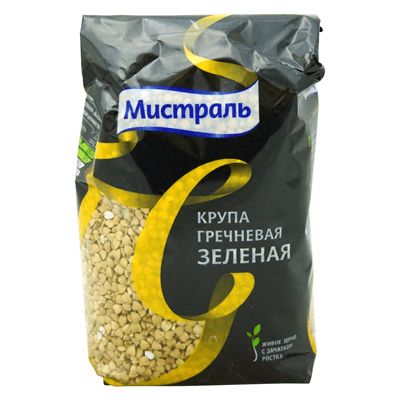 Купить КРУПА ГРЕЧНЕВАЯ ЗЕЛЕНАЯ МИСТРАЛЬ 450 Г.. с доставкой на дом . Доставка продуктов Тюмень , доставка продуктов в Тюмени , dostavka-produktov-tyum