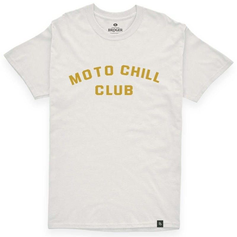 Купить T-SHIRT BROGER MOTO CHILL CLUB WHITE