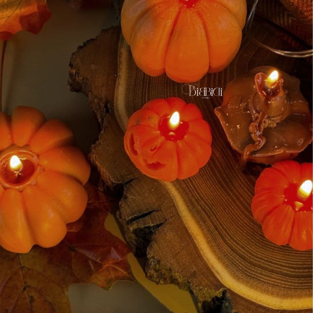 Купить Интерьерная свеча "Тыква" с ароматом печенья. Вид 3