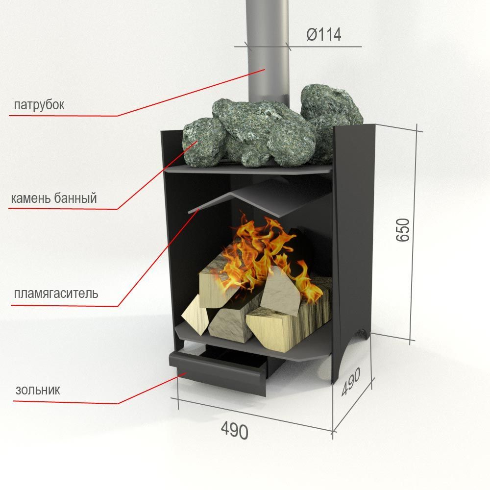 Купить Печь банная "Дубок" 6 мм