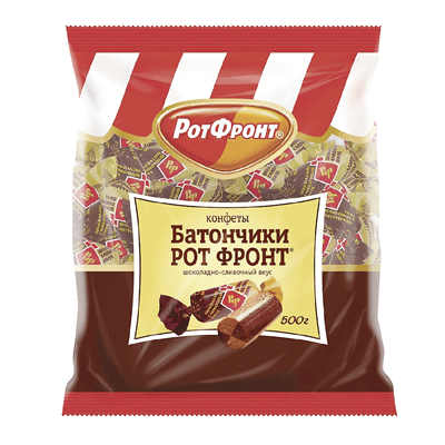 Купить РОТФРОНТ БАТОНЧИКИ ШОКОЛАДНО-СЛИВОЧНЫЕ 500 Г. доставка продуктов Тюмень . доставка продуктов в Тюмени . доставка фруктов Тюмень . доставка фрук