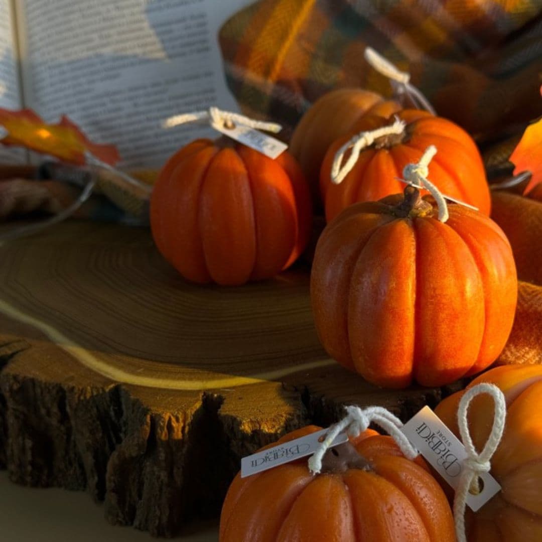 Купить Интерьерная свеча "Тыква" с ароматом печенья. Вид 7