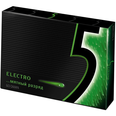 Купить ЖЕВАТЕЛЬНАЯ РЕЗИНКА WRIGLEY WRIGLEY`S 5 ELECTRO МЯТНЫЙ РАЗРЯД 31,2 Г. доставка продуктов Тюмень . доставка продуктов в Тюмени . доставка фрукто