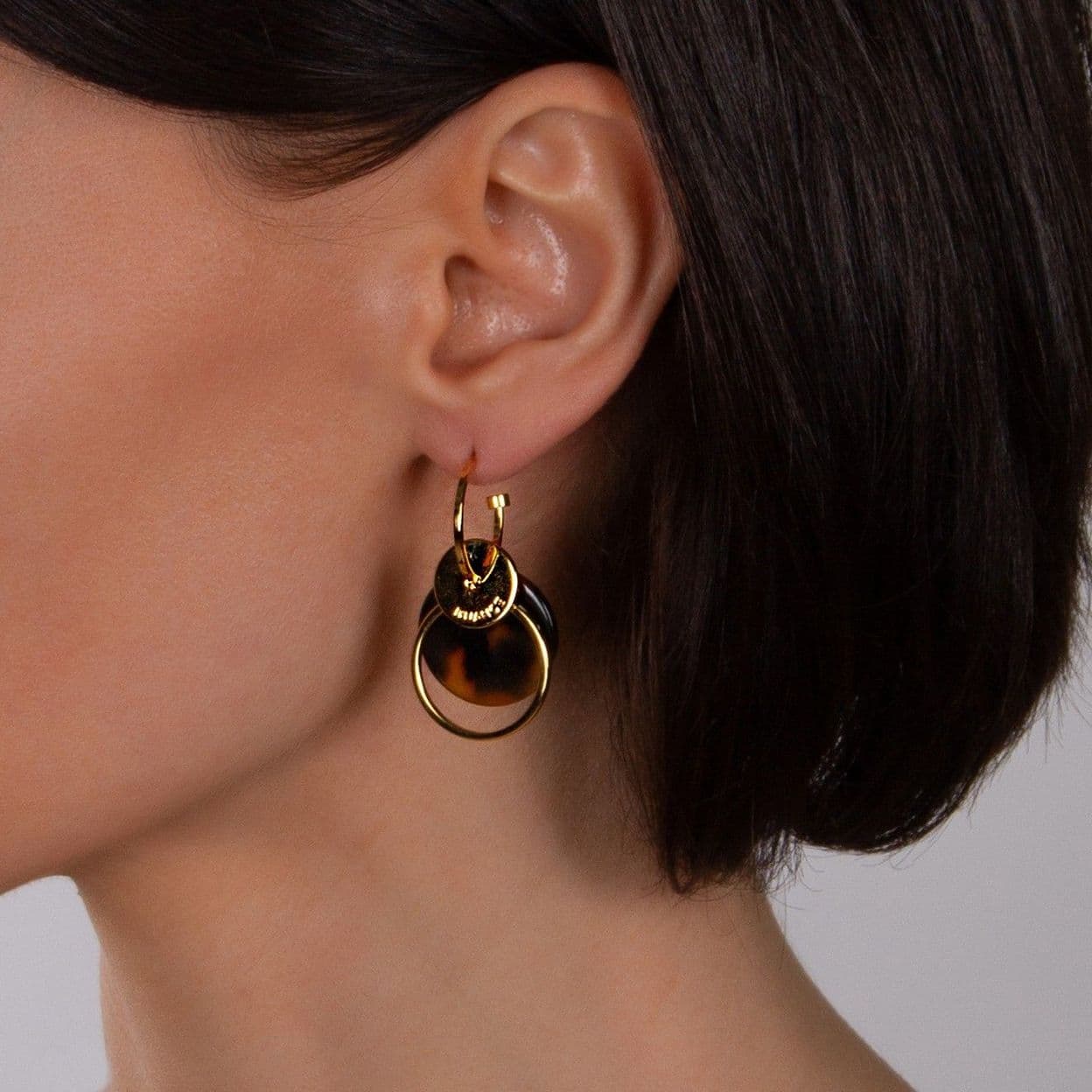 Купить Серьги Nuance, Nuance, полукольца, с текстурированными дисками