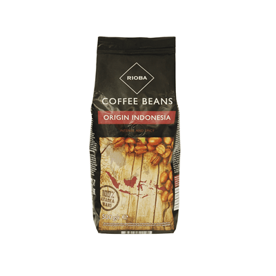 Купить RIOBA КОФЕ В ЗЕРНАХ НАТУРАЛЬНЫЙ ЖАРЕНЫЙ ORIGIN INDONESIA 100% ARABICA 500 Г. доставка продуктов Тюмень . доставка продуктов в Тюмени . доставка