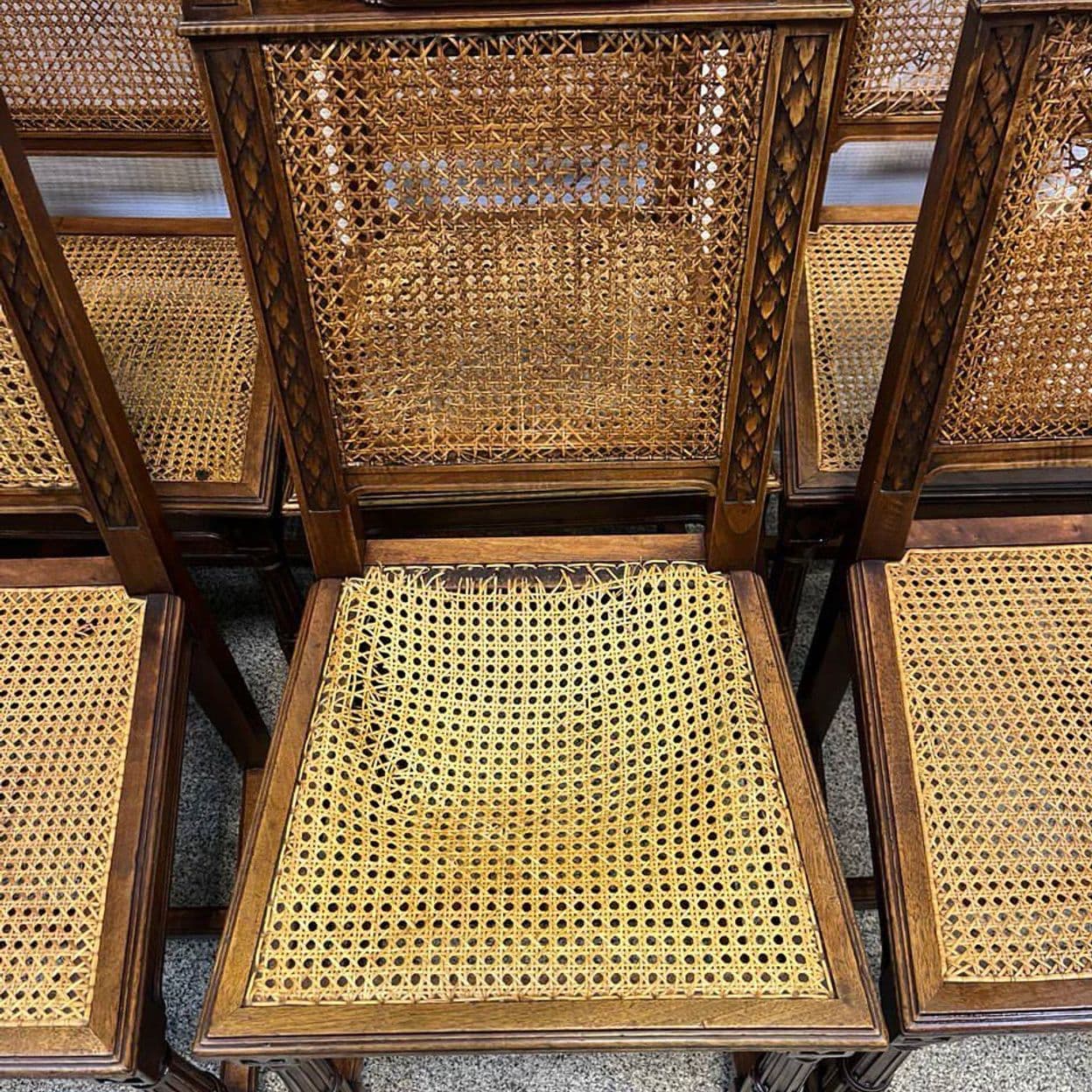 Купить Старинные стулья с ротангом 6 шт