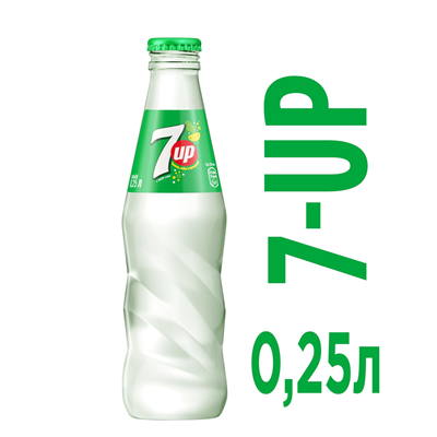 Купить ГАЗИРОВАННАЯ ВОДА 7-UP В СТЕКЛЕ 0,25 Л. доставка продуктов Тюмень . доставка продуктов в Тюмени . доставка фруктов Тюмень . доставка фруктов в 