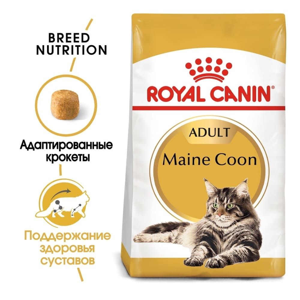 Купить Royal Canin Maine Coon Adult сухой корм для взрослых кошек породы мейн кун 2кг