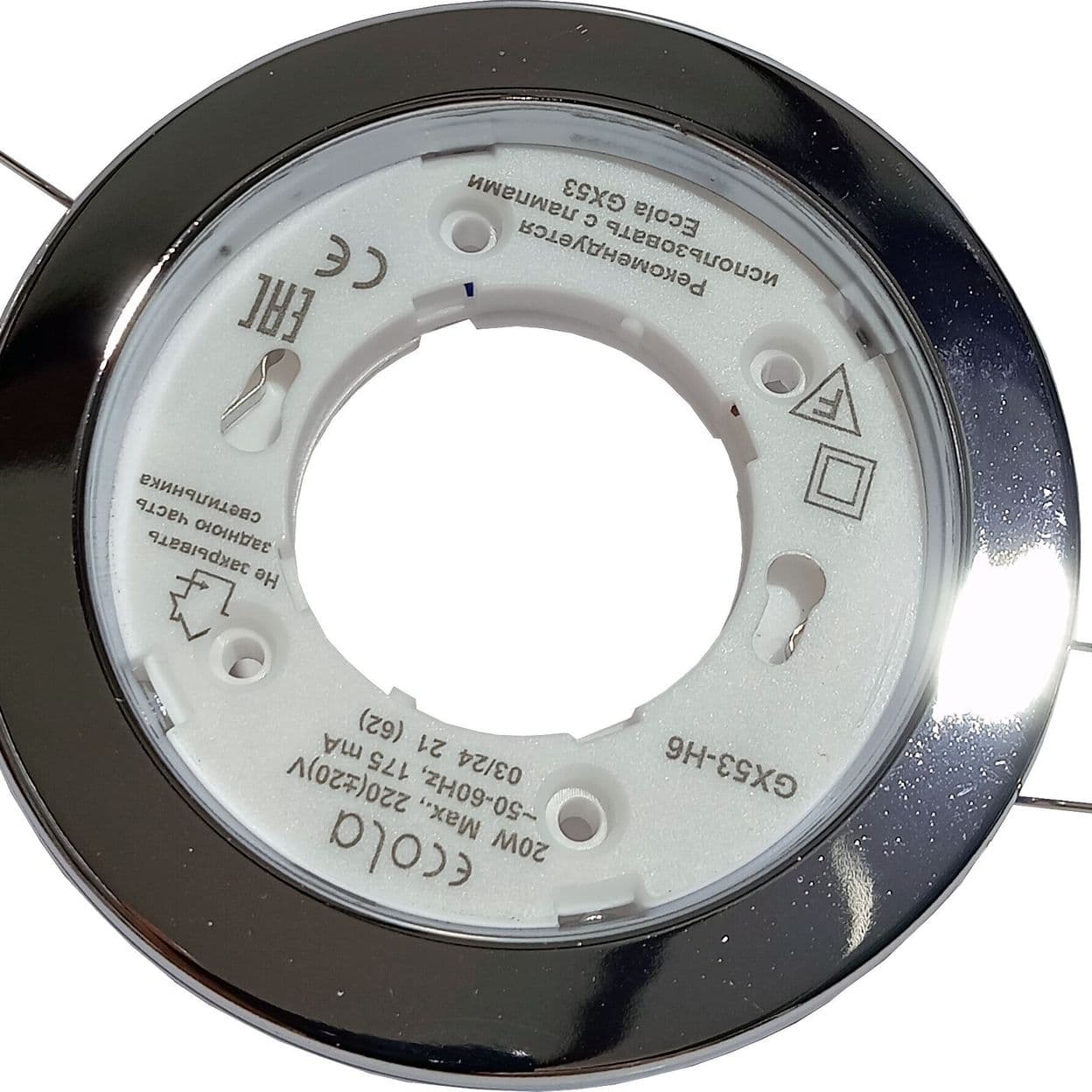 Купить Тонкий встраиваемый Светильник светодиодный Ecola Light GX53-H6 хром 101х16