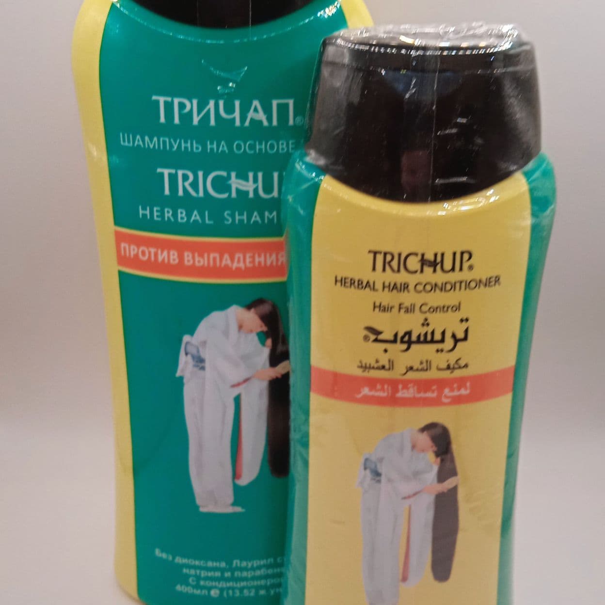 Купить Набор Trichup Шампунь с экстрактами трав Против выпадения волос 400 и 200 мл (Hair Fall Control + Кондиционер против выпадения волос 200 мл