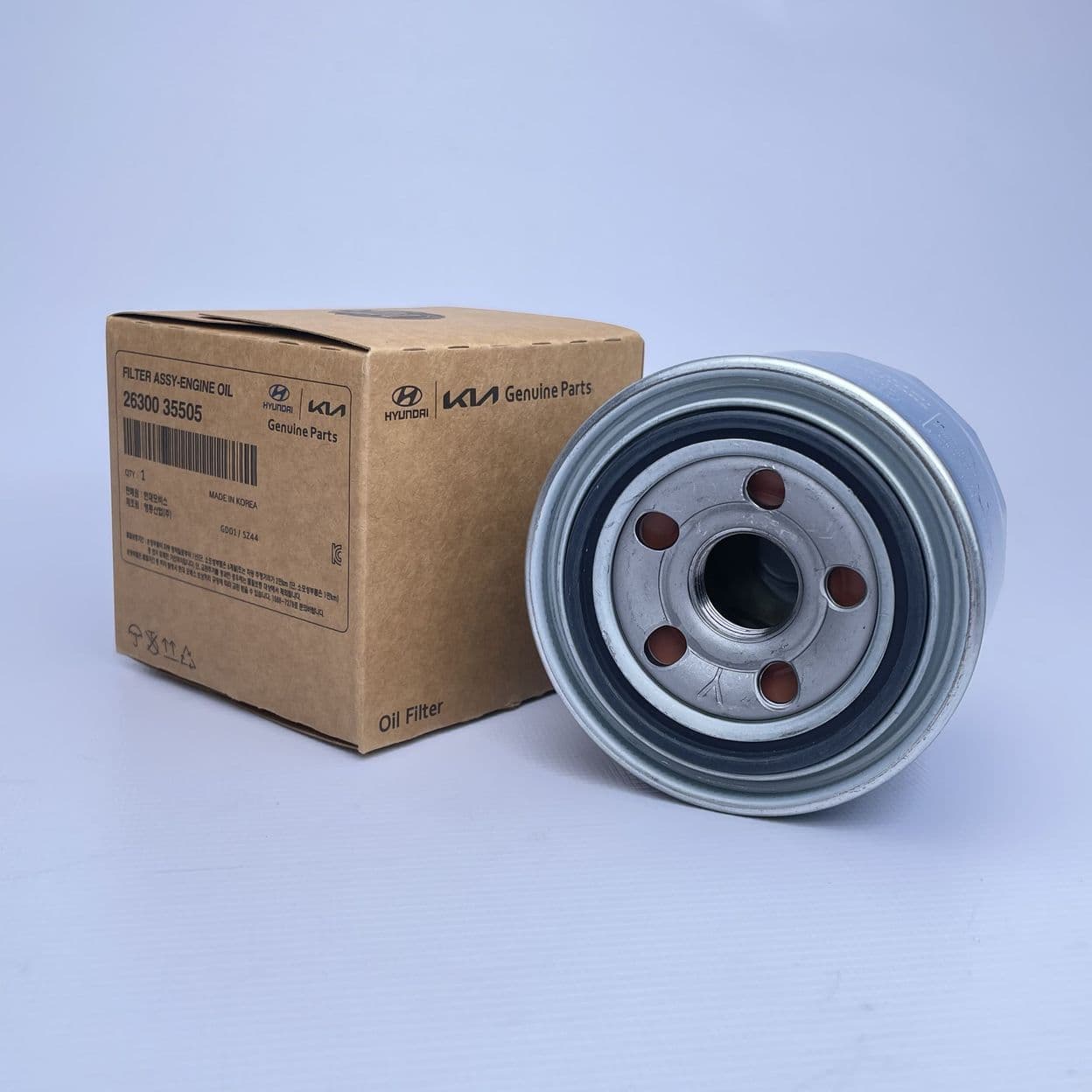 Купить Фильтр масляный 2630035505 Hyundai Kia MOBIS c голограммой для Hyundai Solaris, Sonata Elantra / Kia Rio 3, Ceed, Sportage / на Солярис, Рио 3 