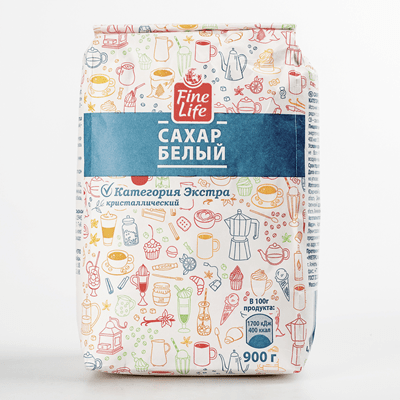 Купить САХАР КРИСТАЛЛИЧЕСКИЙ FINE LIFE 900 Г. с доставкой на дом . Доставка продуктов Тюмень , доставка продуктов в Тюмени , dostavka-produktov-tyumen