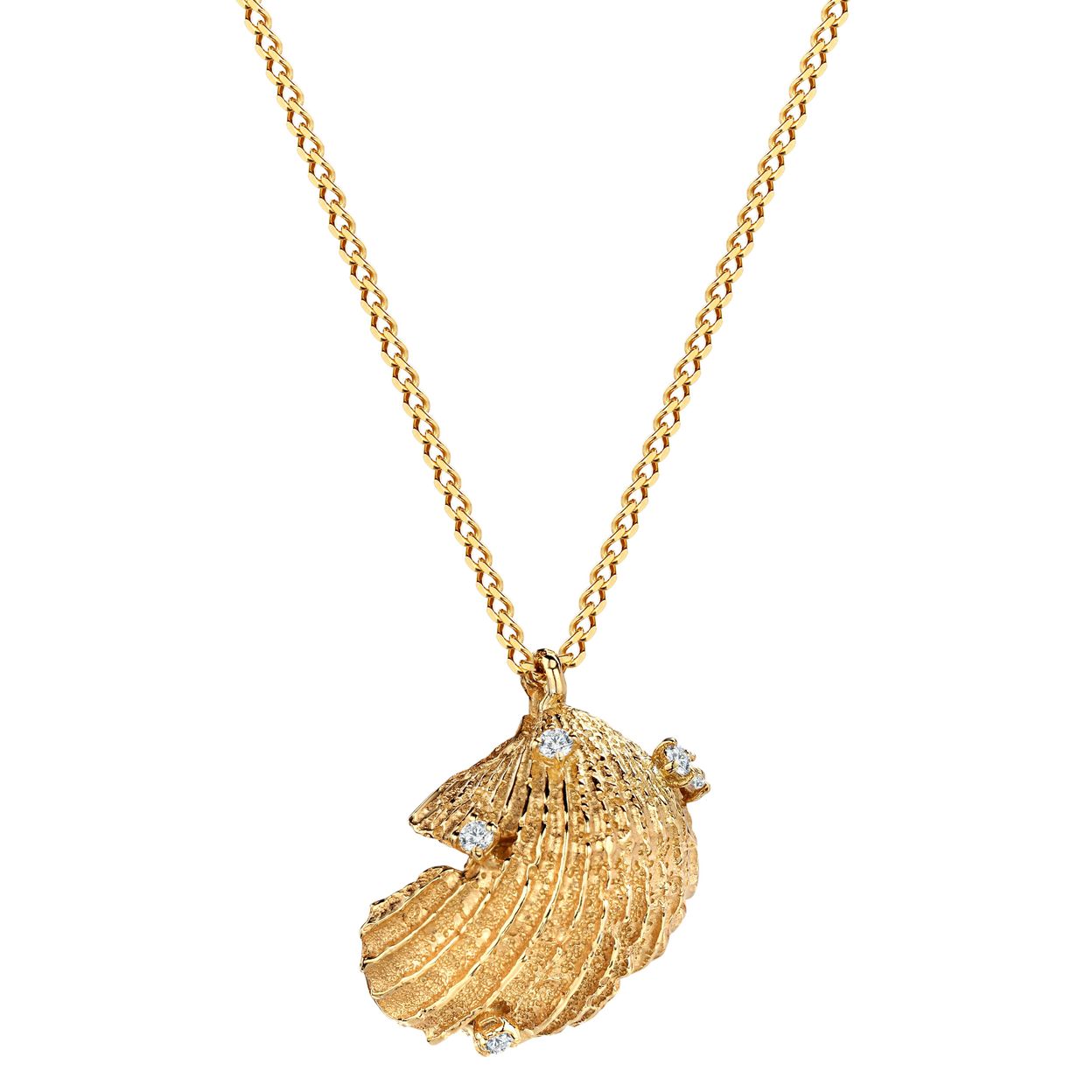 Купить MORE VNUTRI Колье с одной ракушкой со вставками, позолота