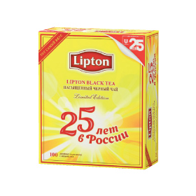 Купить ЧАЙ LIPTON BLACK TEA 25 ЛЕТ В РОССИИ 100 ШТ. Х 2Г. доставка продуктов Тюмень . доставка продуктов в Тюмени . доставка фруктов Тюмень . доставка