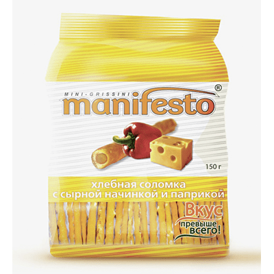 Купить ХЛЕБНАЯ СОЛОМКА MANIFESTO ПАПРИКА И СЫР 150 Г. доставка продуктов Тюмень . доставка продуктов в Тюмени . доставка фруктов Тюмень . доставка фру