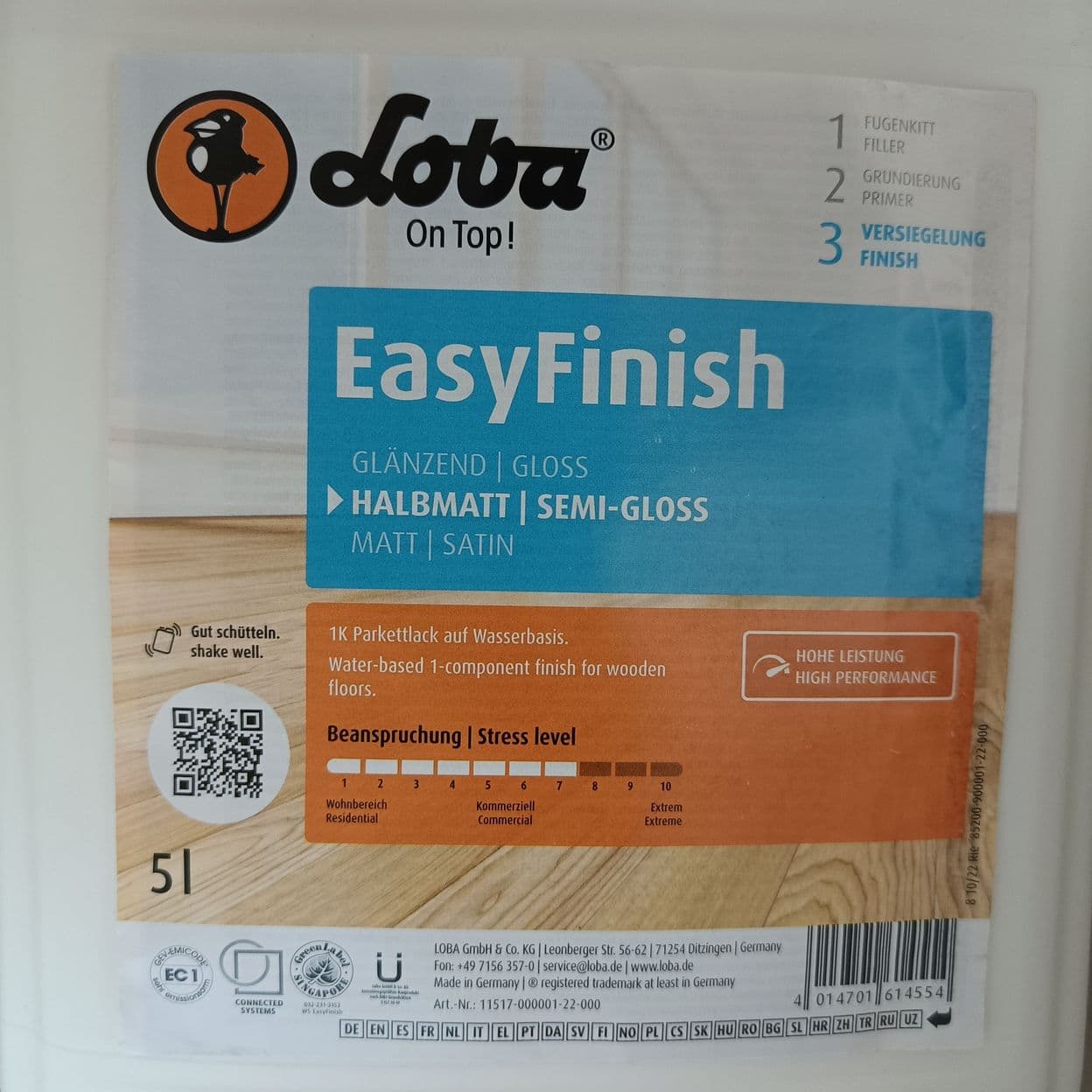 Купить Паркетный лак Lobadur WS EasyFinish полуматовый