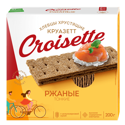 Купить ХЛЕБЦЫ КРУАЗЕТТ ХРУСТЯЩИЕ ТОНКИЕ РЖАНЫЕ 200 Г. доставка продуктов Тюмень . доставка продуктов в Тюмени . доставка фруктов Тюмень . доставка фру