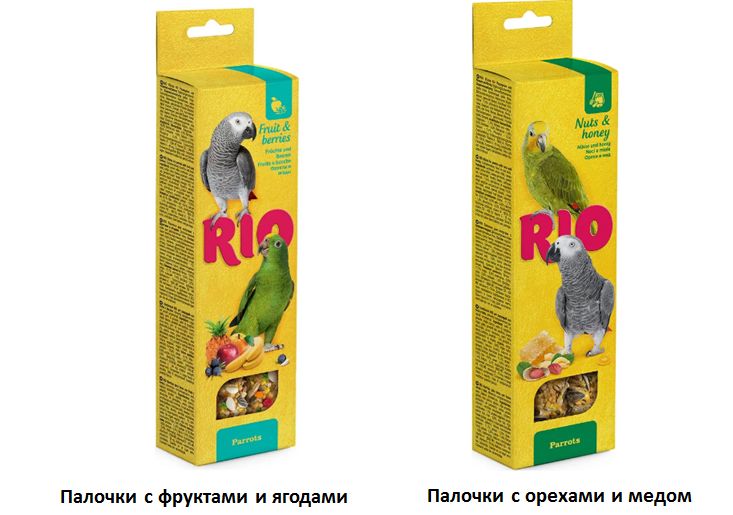 Купить RIO палочки для волнистых и экзотических птиц 3 вида (6 палочек по 40 гр)