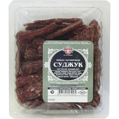 Купить СУДЖУК ВЕЛЕС СЫРОКОПЧЕНЫЙ НАРЕЗКА 150 Г. доставка продуктов тюмень . доставка продуктов в тюмени . доставка фруктов тюмень . доставка фруктов в