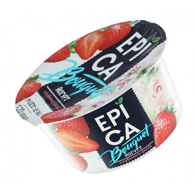 Купить  ЙОГУРТ EPICA БУКЕТ КЛУБНИКА/РОЗА 130 Г. с доставкой на дом . Доставка продуктов Тюмень , доставка продуктов в Тюмени , dostavka-produktov-tyum