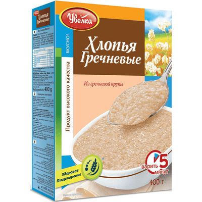 Купить ХЛОПЬЯ ГРЕЧНЕВЫЕ УВЕЛКА 400 Г.. с доставкой на дом . Доставка продуктов Тюмень , доставка продуктов в Тюмени , dostavka-produktov-tyumen , dost
