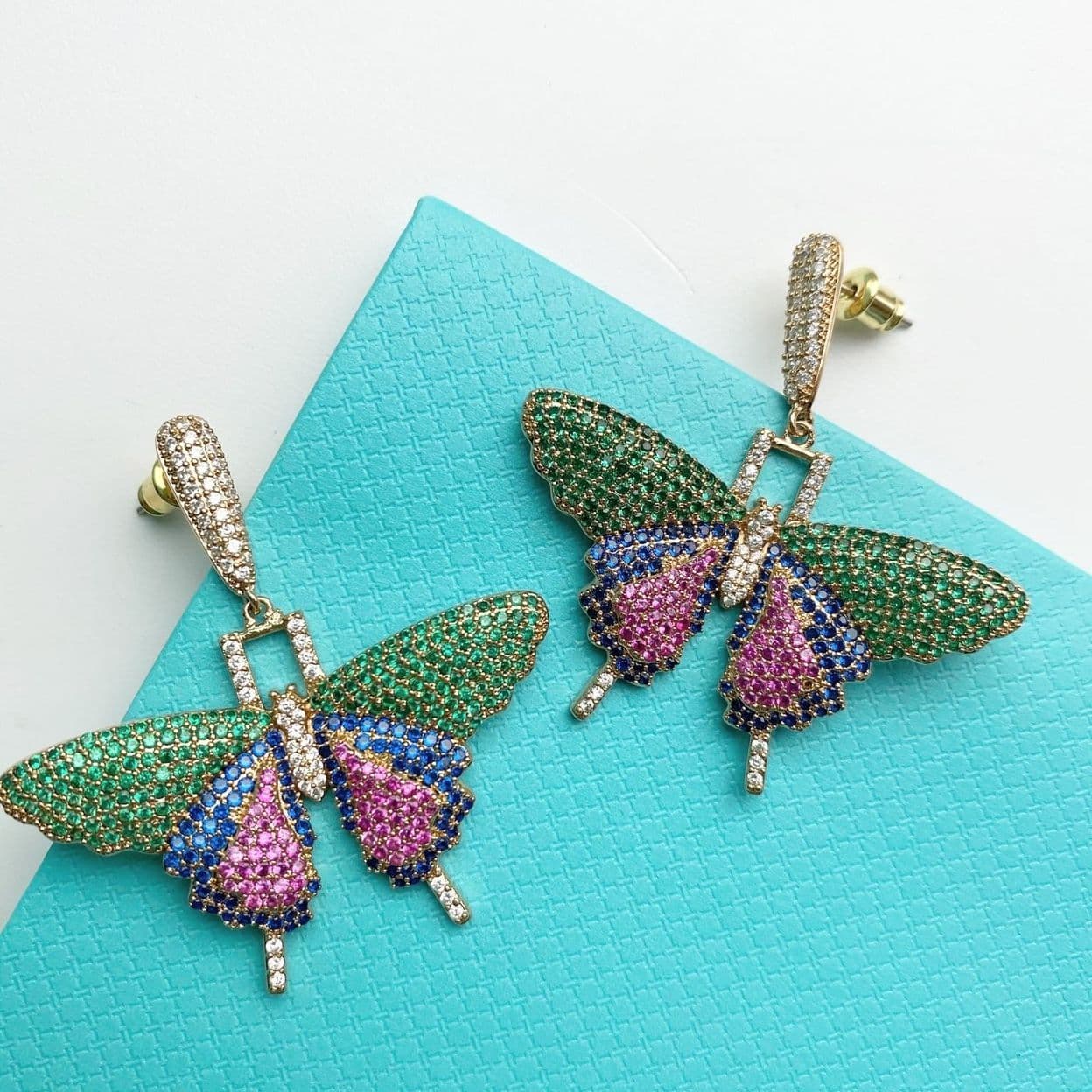 Купить Серьги Радужные бабочки