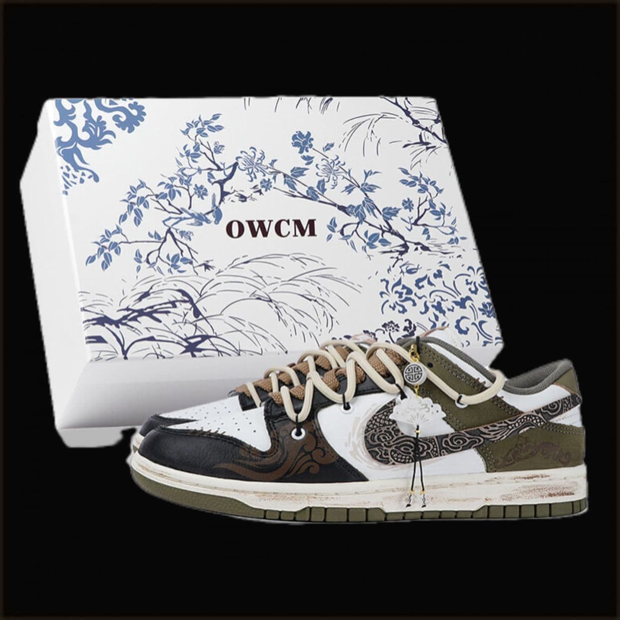 Купить Nike Dunk Casual Shoes Unisex Low-Top Black White Green