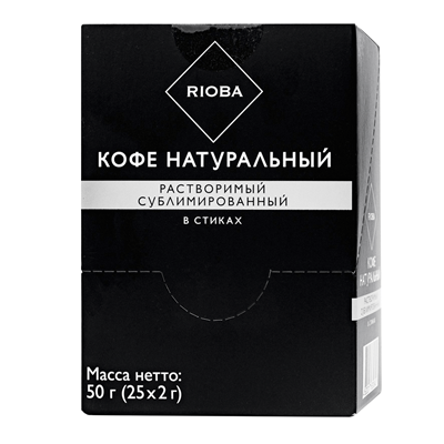 Купить КОФЕ RIOBA РАСТВОРИМЫЙ В СТИКАХ 25 ШТ. Х 2 Г. доставка продуктов Тюмень . доставка продуктов в Тюмени . доставка фруктов Тюмень . доставка фрук