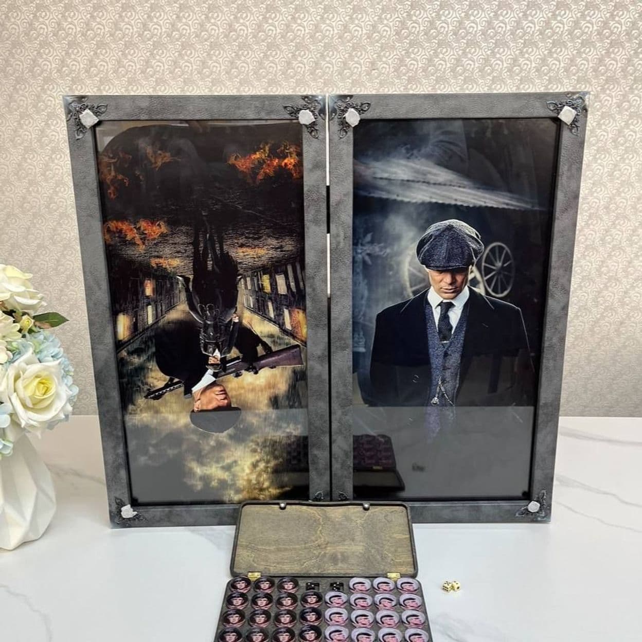 Купить Нарды авторские со стеклом «Томас Шелби»