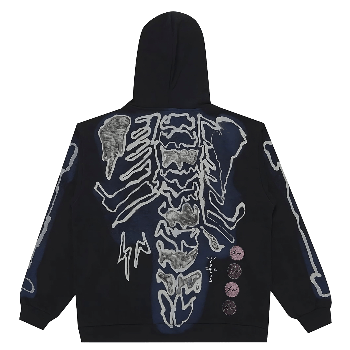 Купить Travis Scott x Fragment Skeleton Graffiti Full Zip Hoodie Multi