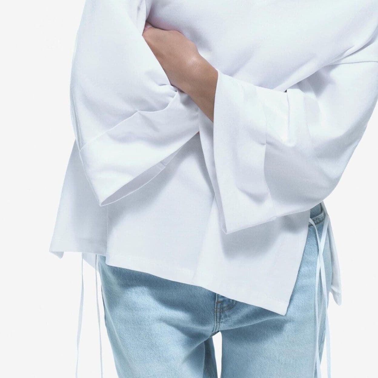 Купить Футболка оверсайз с завязками ZARA 135153092