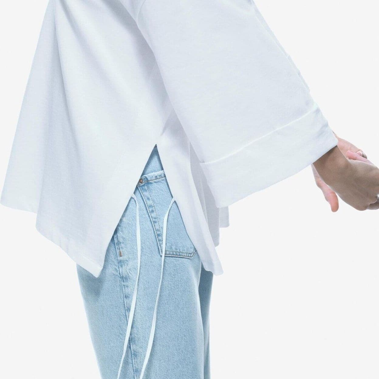 Купить Футболка оверсайз с завязками ZARA 135153092