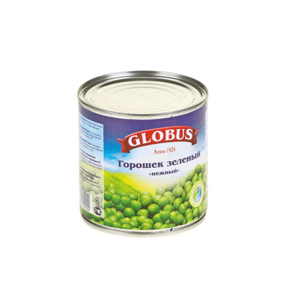 Купить GLOBUS ГОРОШЕК ЗЕЛЕНЫЙ 425 МЛ. с доставкой на дом . Доставка продуктов Тюмень , доставка продуктов в Тюмени , dostavka-produktov-tyumen , dosta