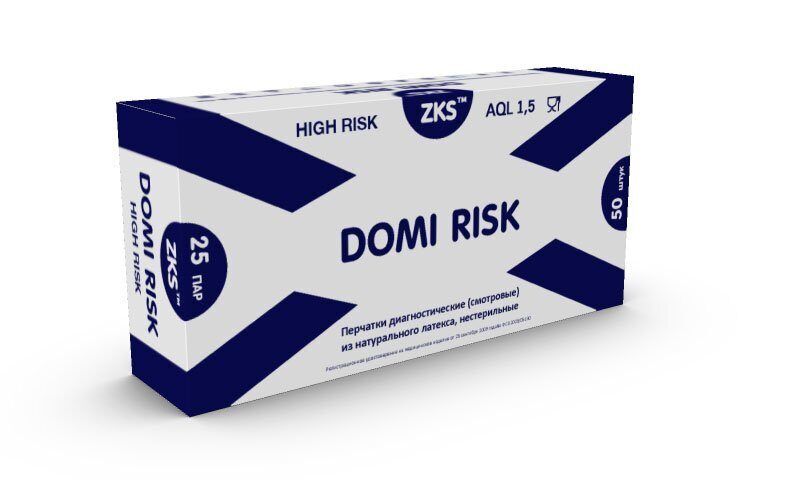 Купить Перчатки ZKS латексные сверхпрочные High Risk, Domi Risk