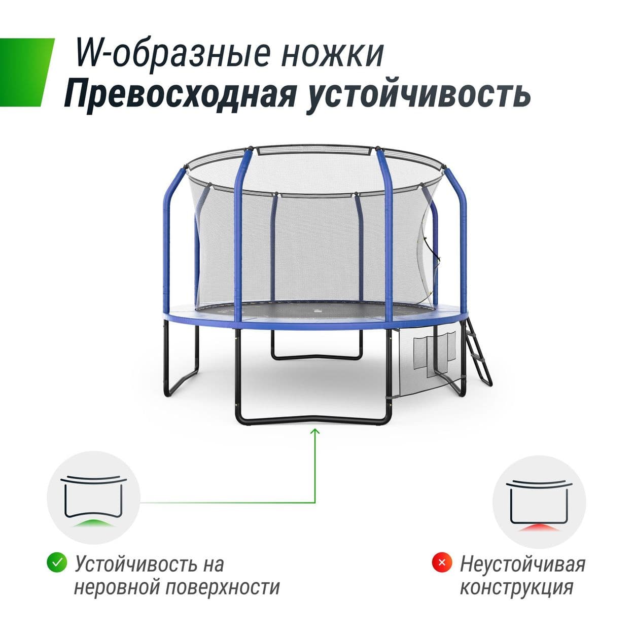 Купить Батут каркасный UNIX line SUPREME GAME 10 ft (blue)