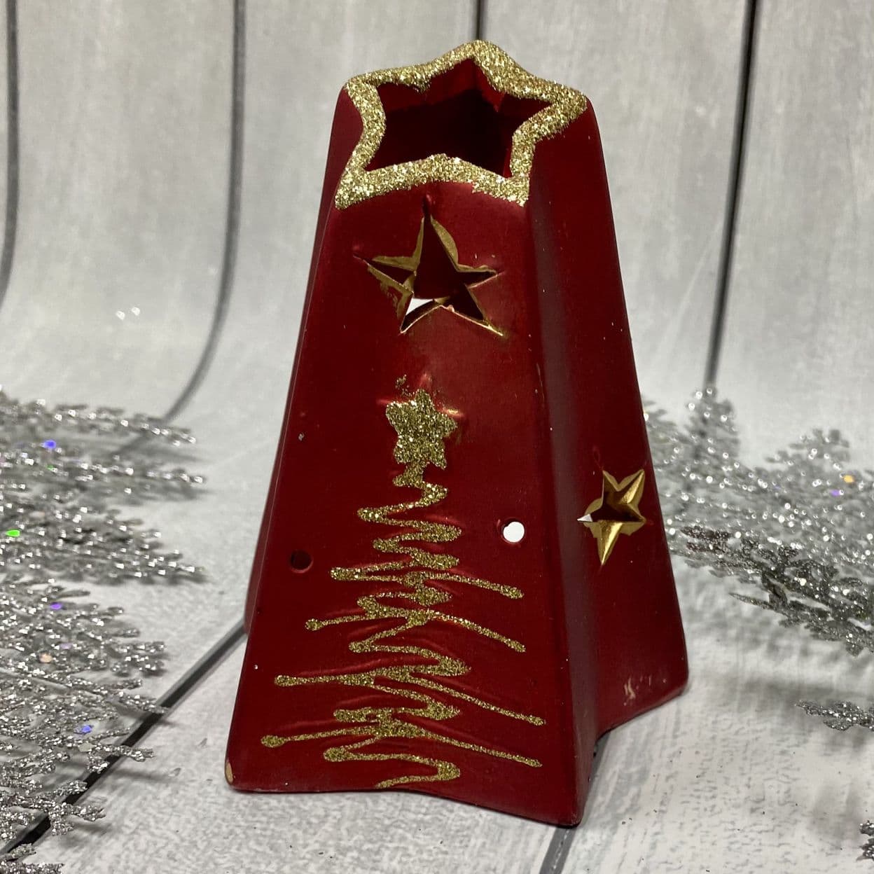 Купить Подсвечник новогодний "Красный домик" для гирлянды и свечей