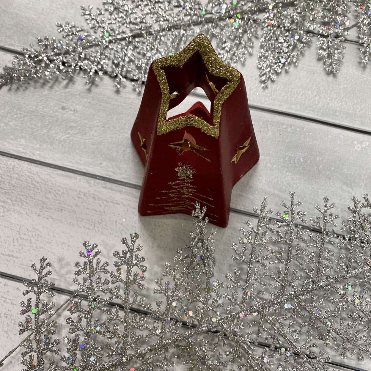 Купить Подсвечник новогодний "Красный домик" для гирлянды и свечей