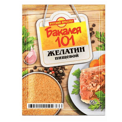 Купить ЖЕЛАТИН ПИЩЕВОЙ БАКАЛЕЯ 101 50 Г. с доставкой на дом . Доставка продуктов Тюмень , доставка продуктов в Тюмени , dostavka-produktov-tyumen , do