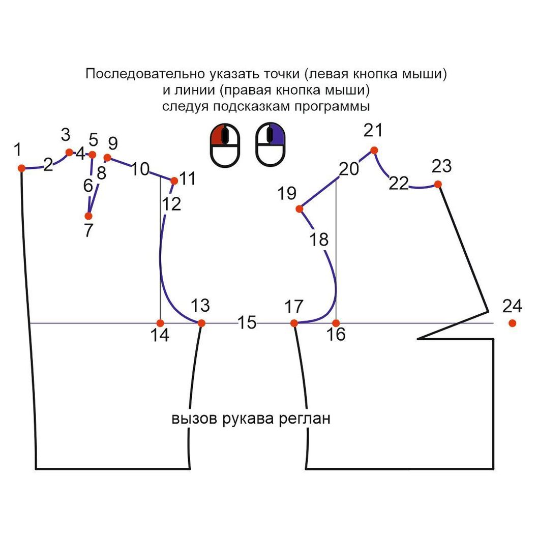 Купить Модуль конструкции рукава реглан