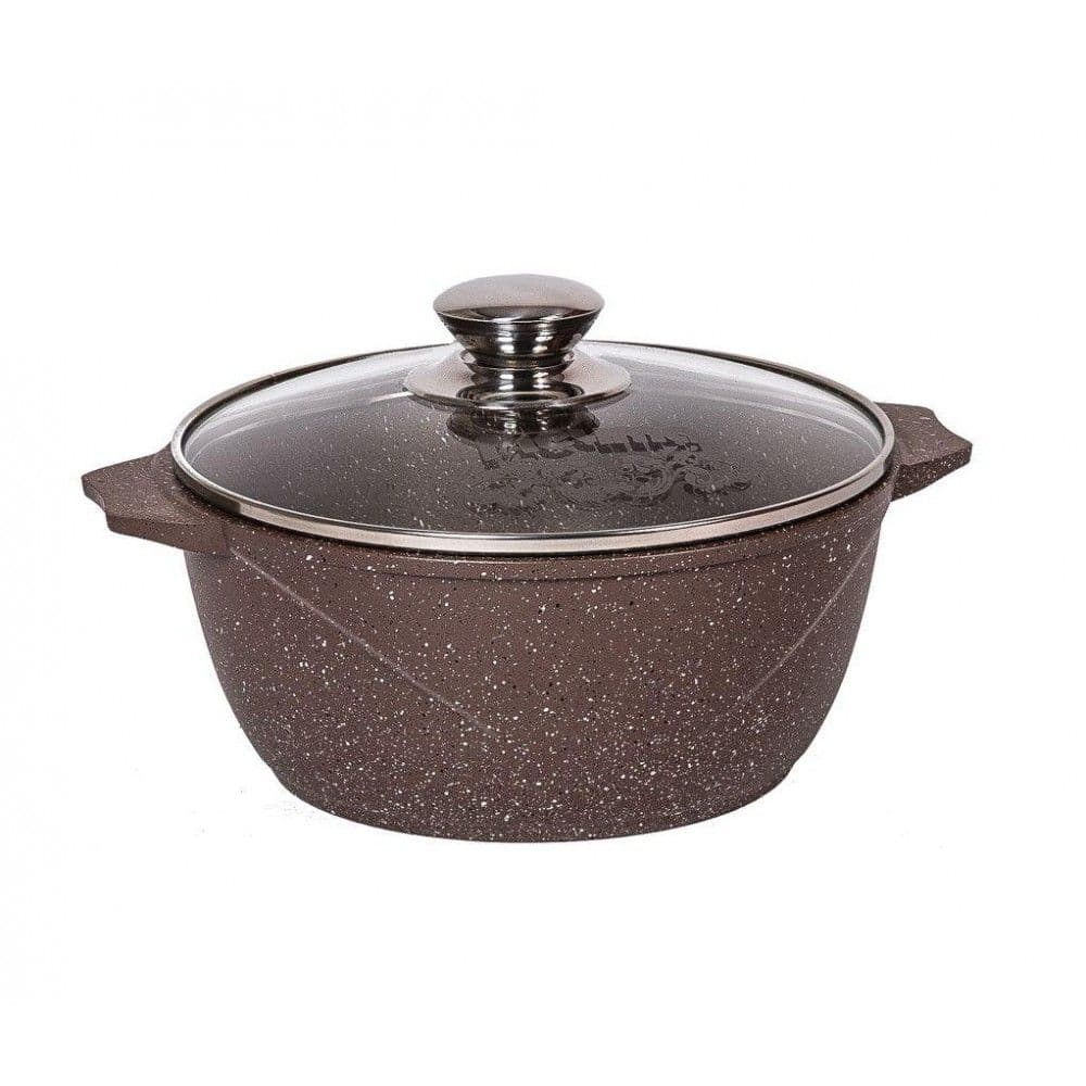 Купить Кастрюля Мечта 3,0 л АП Гранит brown, стеклянная крышка
