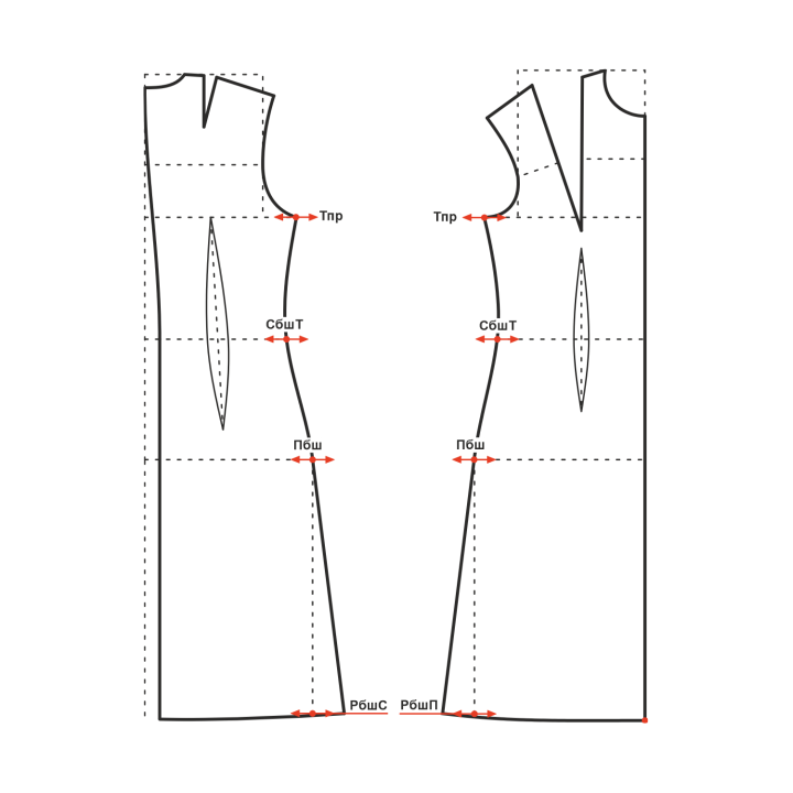 Купить Конструкция основы платья