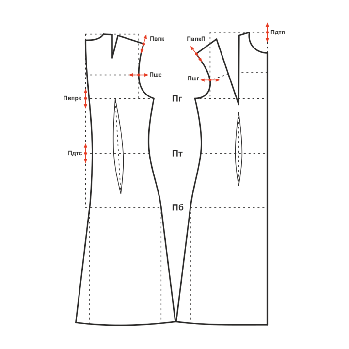 Купить Конструкция основы платья