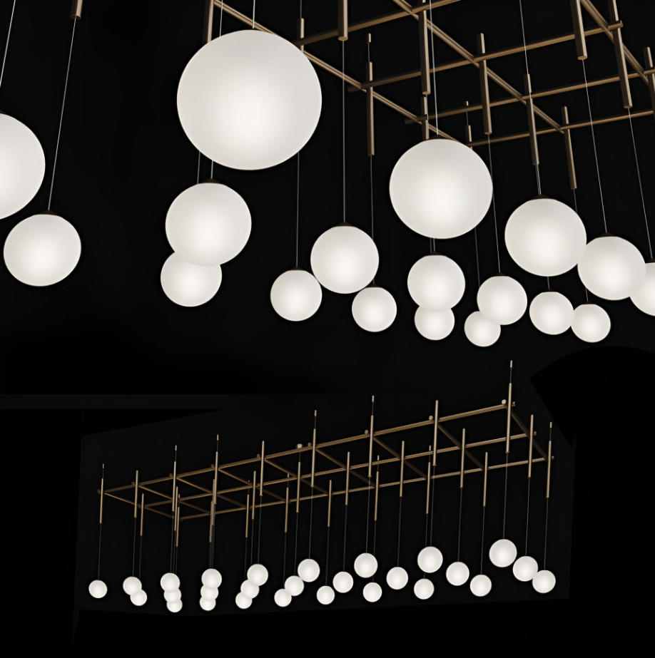 Купить Подвесной светильник Integrator Mesh of pipes with balls, LED шары