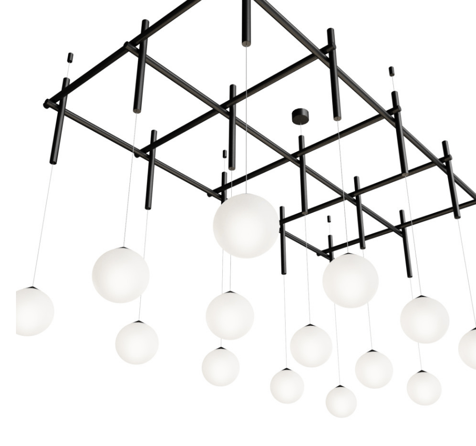 Купить Подвесной светильник Integrator Mesh of pipes with balls, LED шары