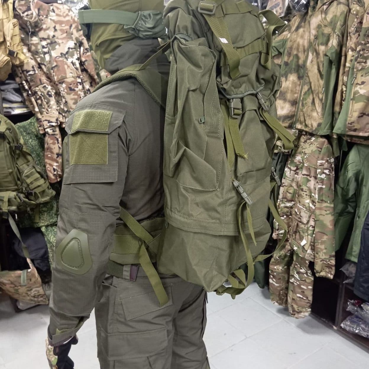 Купить рюкзак тактический с рамой 80 л олива